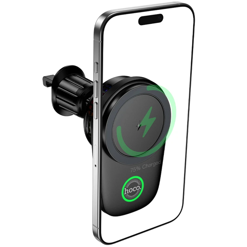 Автотримач з БЗП Hoco HW36 Electric 15W with cooler (air outlet) – Black. Фото 6 з 6