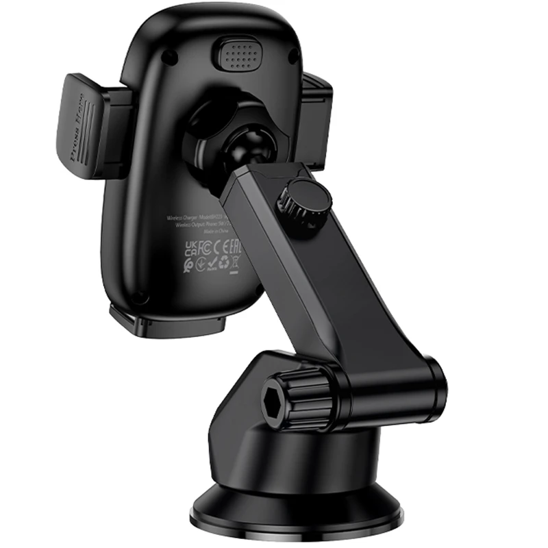 Автотримач з БЗП Borofone BH223 Follower 15W (center console) – Black. Фото 6 з 7