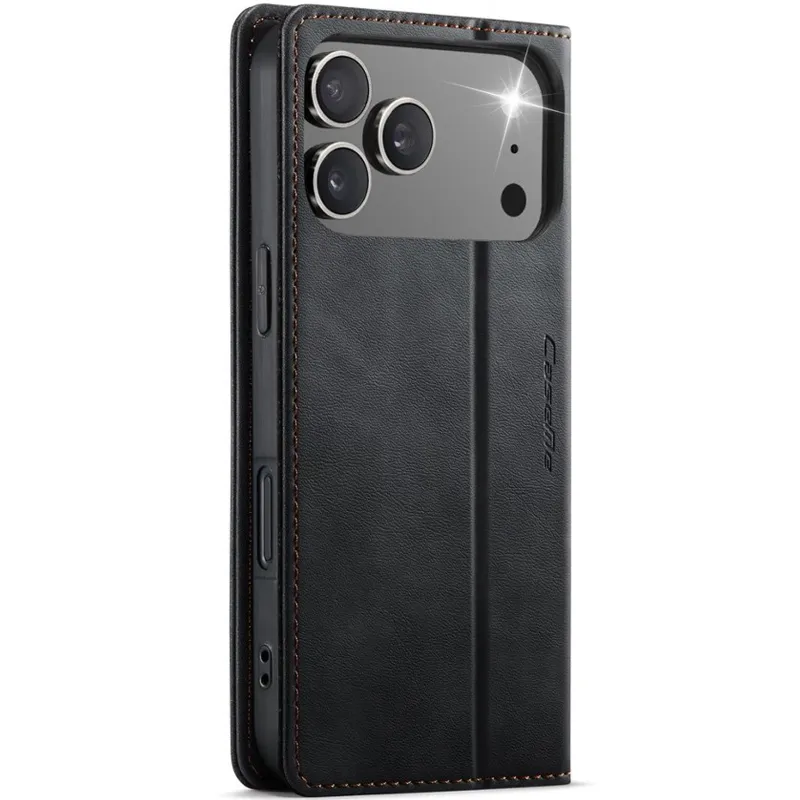 Кожаный чехол-книжка CaseMe Velvet Matte для Apple iPhone 17 Pro Max (6.9") – Black. Фото 2 из 5