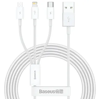 Дата кабель Baseus Superior Series USB to MicroUSB-Lightning-Type-C 3.5A (1.5m) (CAMLTYS) фото 1 з 1