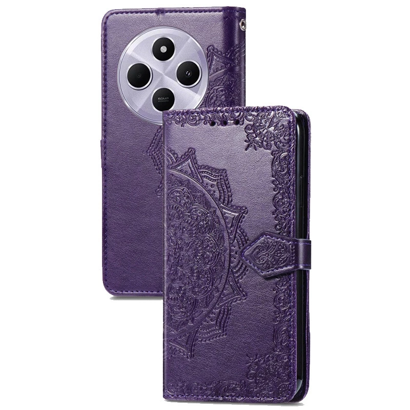 Шкіряний чохол-книжка Art Case з візитницею для Xiaomi Redmi A4 – Фіолетовий. Фото 3 з 8