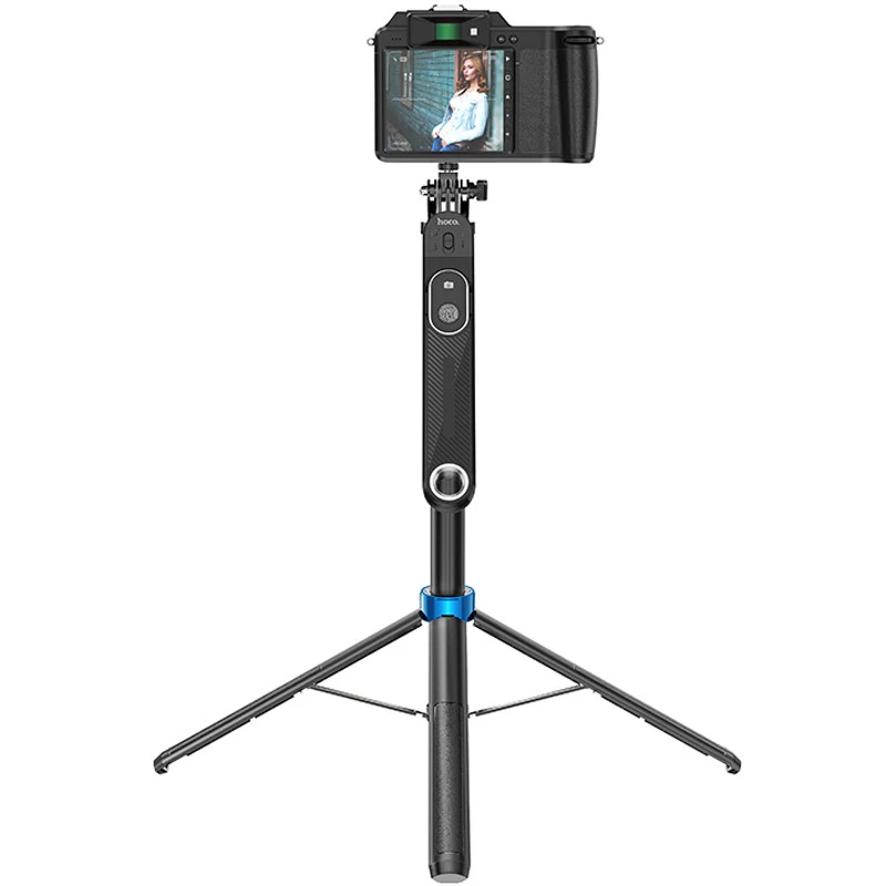 Монопод для селфі Hoco K22 Anti-shake з триногами + знімний BT пульт – Black. Фото 5 з 7