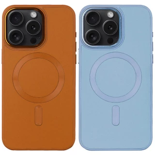 Кожаный чехол Bonbon с металлическими кнопками и MagSafe на Apple iPhone 13 Pro Max (6.7")