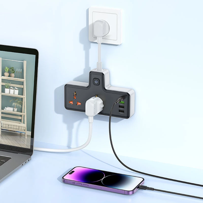 МЗП Hoco AC12A Reise (PD30W/1C3A) +Socket – Black. Фото 3 з 4