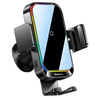 Автотримач з БЗП Baseus Halo Electric Wireless Charging Car Mount 15W (SUDD000001) фото 1 з 6