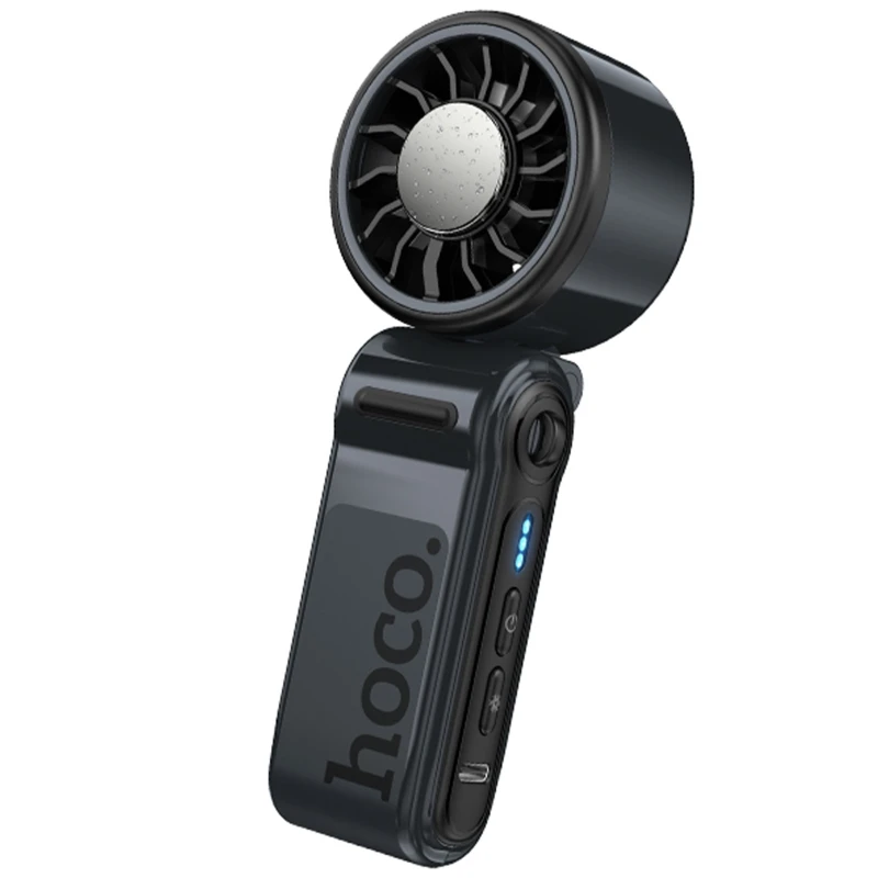 Портативный вентилятор Hoco HX604 handheld folding fan 3000 mAh – Синий / Navy Blue. Фото 1 из 5