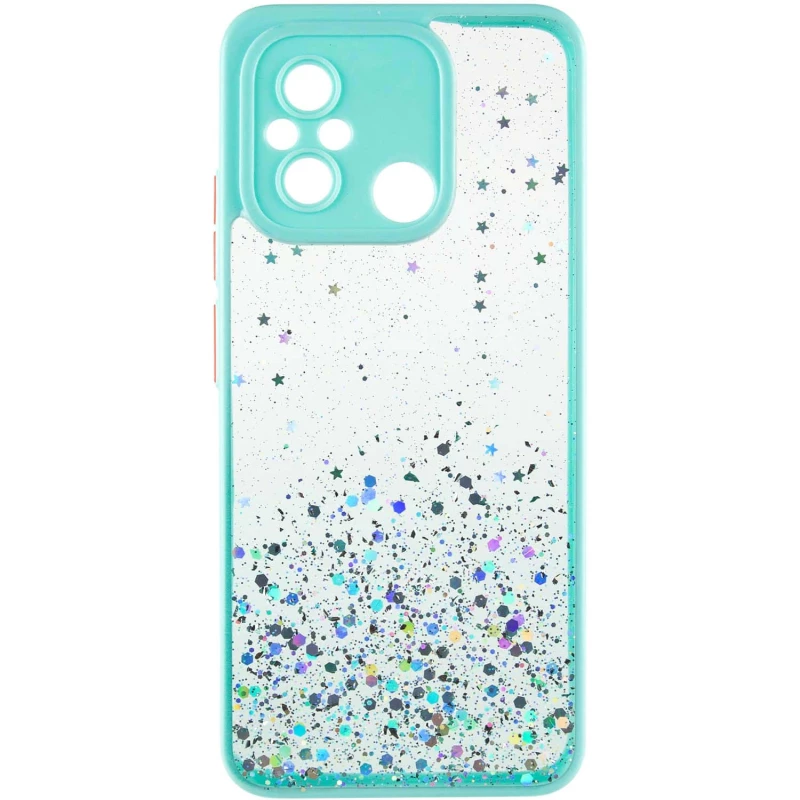 Чохол з блискітками та захистом камери на Xiaomi Redmi 12C / Poco C55 – Бірюзовий. Фото 4 з 9