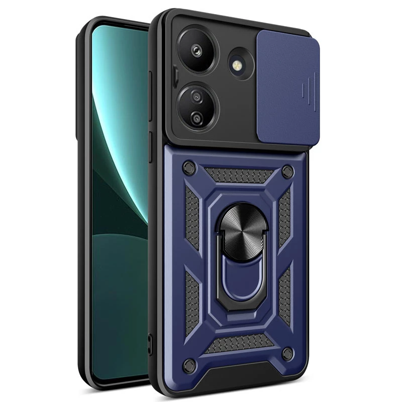 Протиударний чохол Serge Ring з захистом камери на Xiaomi Poco C65 – Синій. Фото 3 з 5