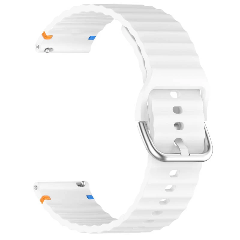 Силіконовий ремінець Wavy для Smart Watch 20mm – White. Фото 2 з 2