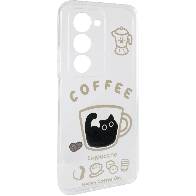 Чехол TPU Clear Joy для Xiaomi Redmi 15 4G (Global) / 5G – Coffee. Фото 2 из 6