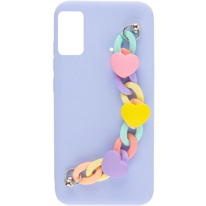 

Чехол Heart с цепочкой для Xiaomi Poco X4 Pro 5G (Lilac Blue)