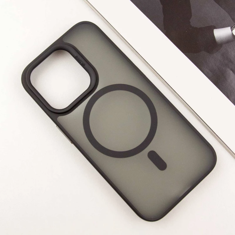 TPU+PC чохол Blueo Skin Friendly Frosted with MagSafe для Apple iPhone 16 Pro – Чорний. Фото 9 з 14