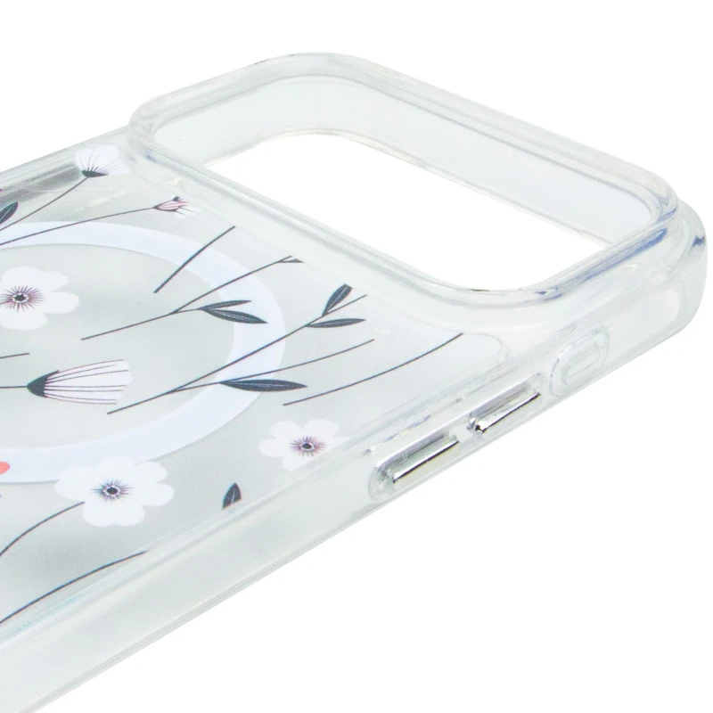 TPU+PC чехол Clear Garden with MagSafe для Apple iPhone 17 Pro (6.3") – Cherry Petal. Фото 5 из 6