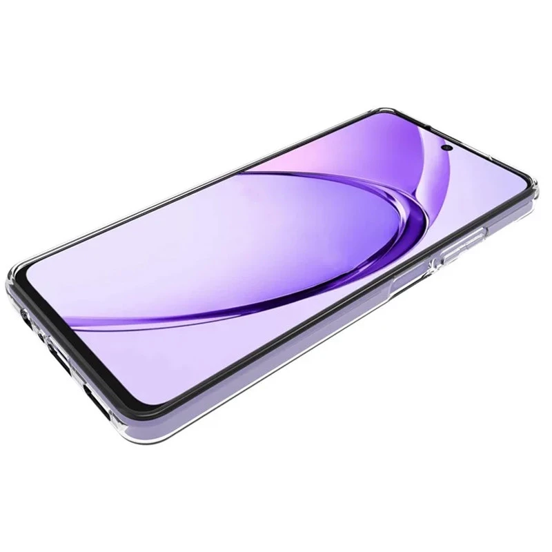 Ультратонкий силіконовий чохол 1мм на Oppo A3 4G – Безбарвний (прозорий). Фото 4 з 6