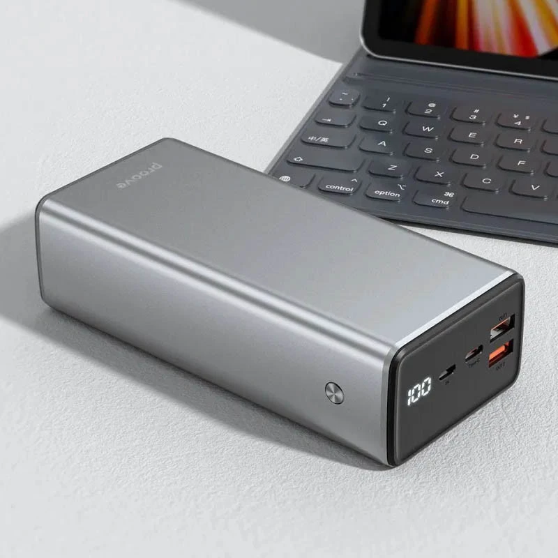 Портативное зарядное устройство Proove Metalskin 65W 30000 mAh – Gray. Фото 3 из 3