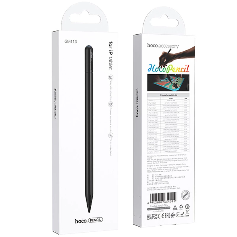 Стилус Hoco GM113 Active capacitice pen for iP – Black. Фото 2 з 2