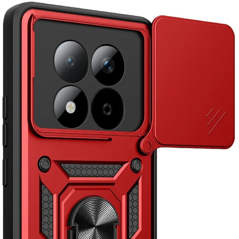 Ударопрочный чехол Ummi Camshield Serge Ring (in box) для Xiaomi Redmi Note 15 Pro+ 5G – Красный / Red. Фото 6 из 6