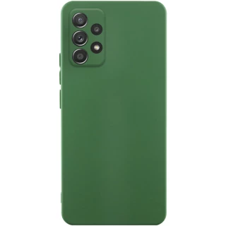 Цветной силиконовый чехол GETMAN с закрытой камерой на Samsung Galaxy A52 4G / A52 5G — Зеленый / Dark green