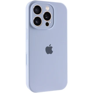 Чохол Silicone Case з захистом камери на Apple iPhone 16 Pro — Блакитний / Lilac Blue