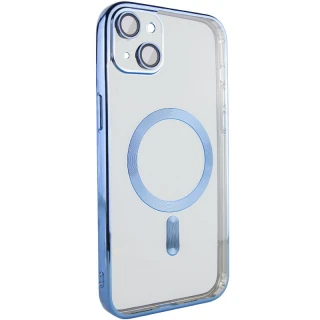 Хромовий TPU чохол з MagSafe на Apple iPhone 13 (6.1") — Блакитний / Sky Blue