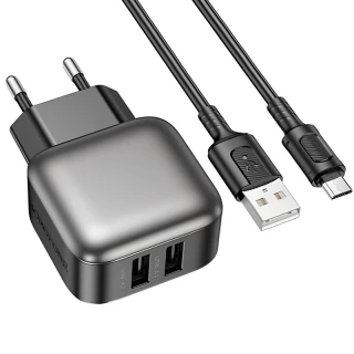 МЗП Borofone BAS52A Absolute QC3.0 (1USB-A) + кабель USB to MicroUSB фото 1 з 9