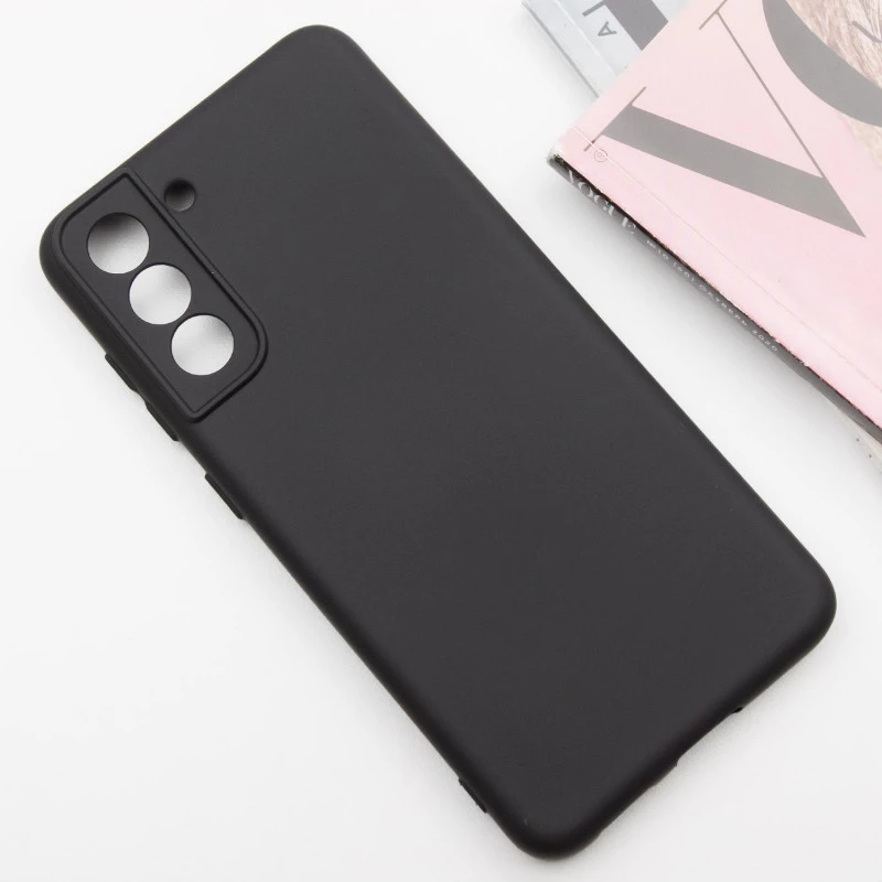 Кольоровий силіконовий чохол GETMAN із закритою камерою для Samsung Galaxy S21 – Чорний / Black. Фото 4 з 11