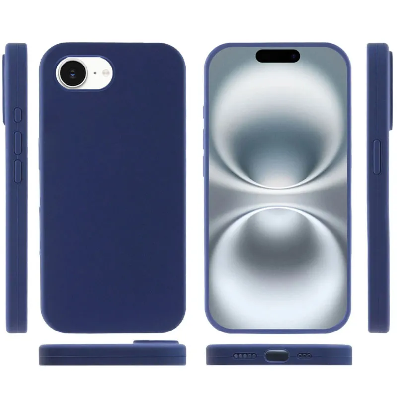 Чехол Silk Full Protective (AA) NO LOGO для Apple iPhone 16e (6.1") – Синий / Deep navy. Фото 2 из 2