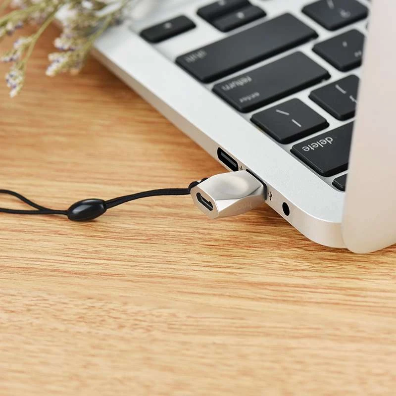 Перехідник Hoco UA8 MicroUSB to Type-C – Сталевий. Фото 5 з 7