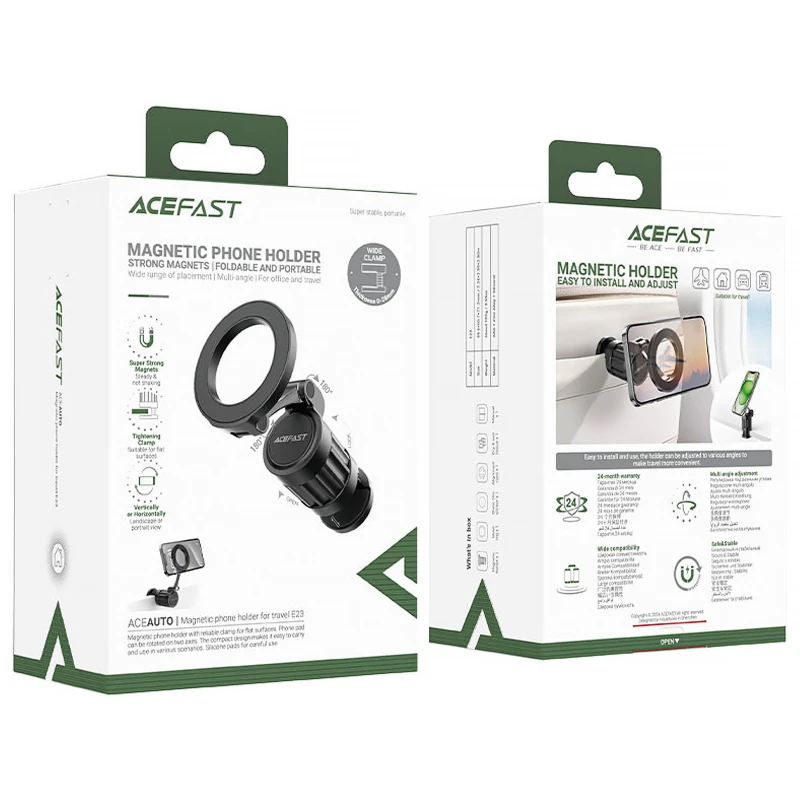 Магнитный держатель для телефона Acefast E23 Magnetic for Travel – Black. Фото 5 из 5