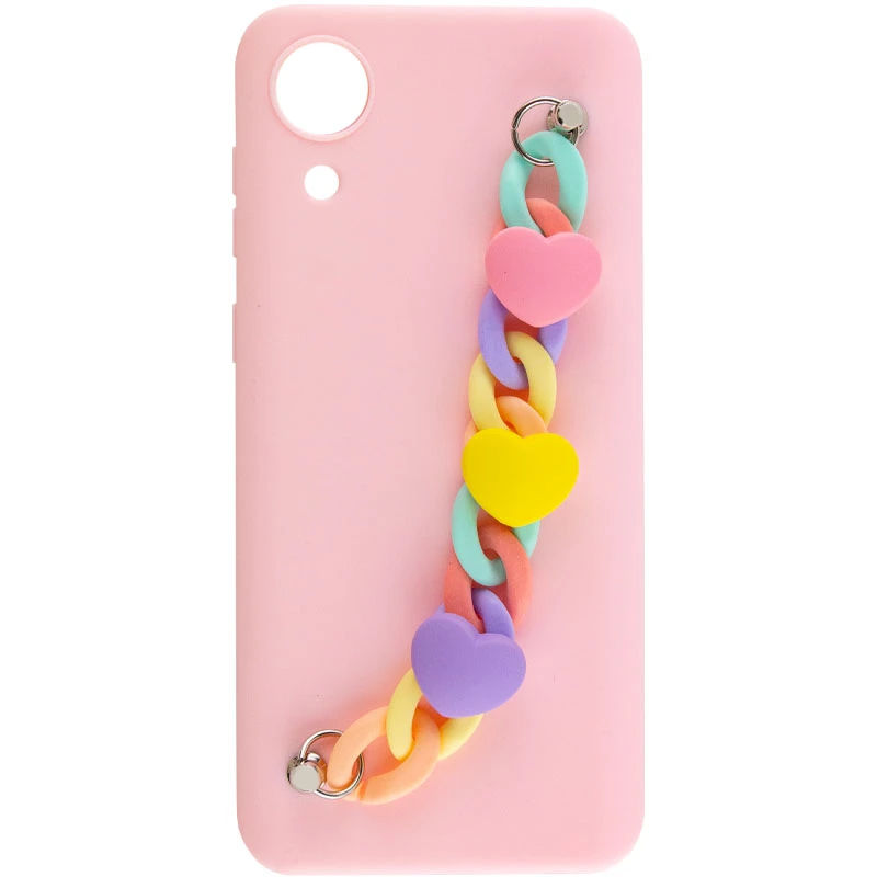 

Чехол Heart с цепочкой для Samsung Galaxy A03 Core (Pink Sand)