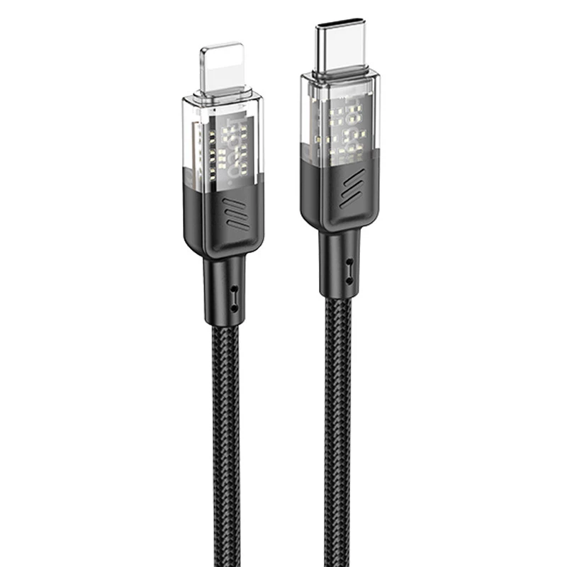 Дата кабель Hoco U129 Spirit Transparent Type-C to Lightning 27W (1.2m) фото 1 з 1