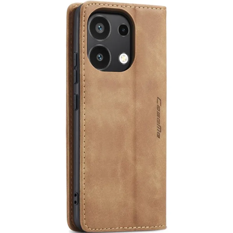 Шкіряний чохол-книжка CaseMe Velvet Nubuck для Xiaomi Redmi Note 13 4G – Brown. Фото 5 з 6