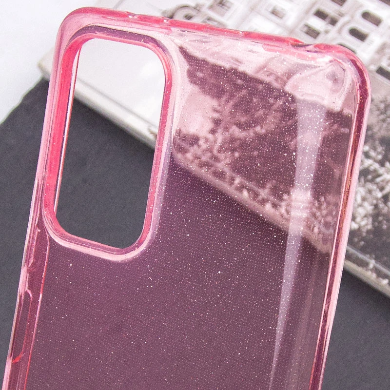 Блискучий силіконовий чохол на Xiaomi Poco C65 – Pink. Фото 5 з 8