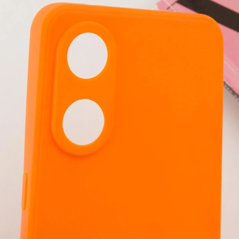 Цветной силиконовый чехол с защитой камеры для Oppo Reno 8T 4G – Оранжевый / Orange. Фото 9 из 10