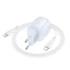 СЗУ Borofone BA94A Lustrous PD30W+QC3.0 (1USB-A/1C) + кабель Type-C to Type-C – Blue. Фото 2 из 4