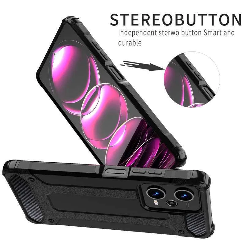 Протиударний чохол з посиленими кутами Immortal на Xiaomi Poco X5 5G – Чорний. Фото 3 з 5