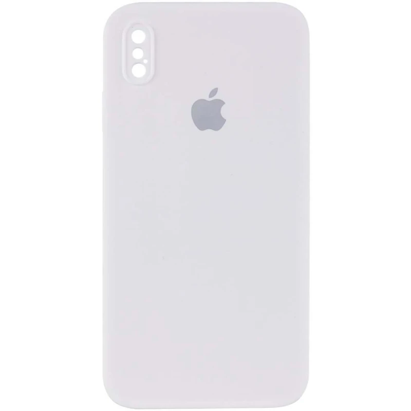 

Чехол Silicone Case Square с защитой камеры для Apple iPhone XS (5.8") (Белый / White), Білий / white