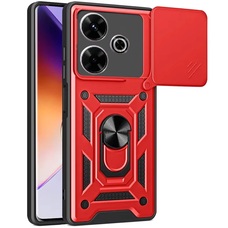 Удароміцний чохол Ummi Camshield Serge Ring (in box) для Xiaomi Redmi 13 4G – Червоний. Фото 1 з 1