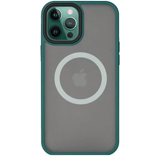 TPU+PC с металлическими кнопками и MagSafe для Apple iPhone 13 Pro Max (6.7") — Зеленый / Dark Green
