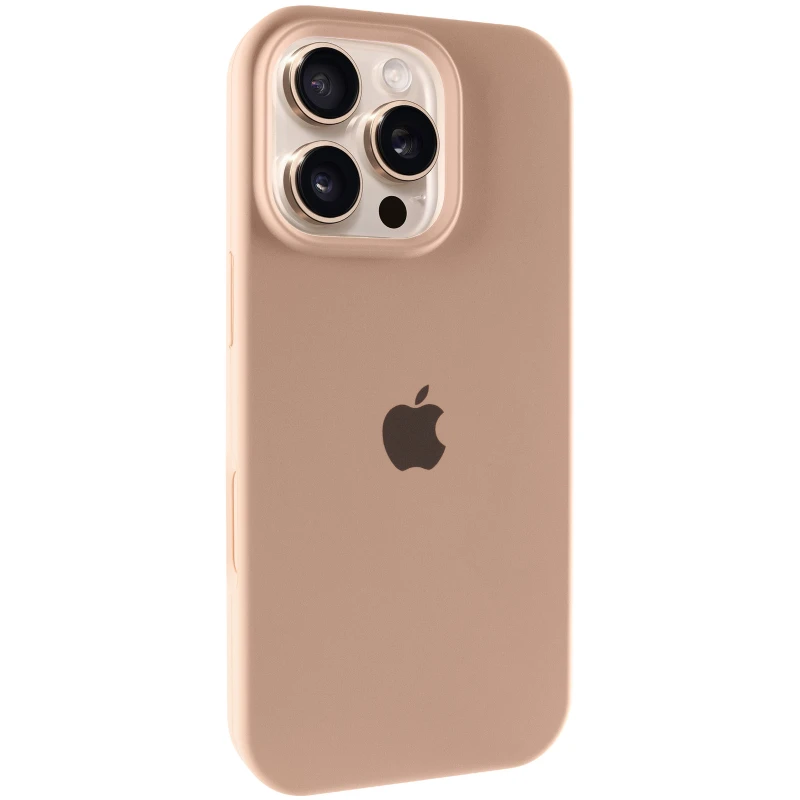 Чехол Silicone Case с закрытым низом для Apple iPhone 16 Pro – Бежевый / Desert Gold. Фото 1 из 6