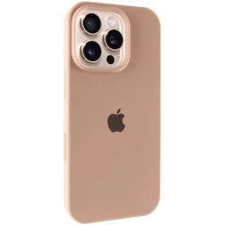 Чехол Silicone Case с закрытым низом для Apple iPhone 16 Pro Max — Бежевый / Desert Gold
