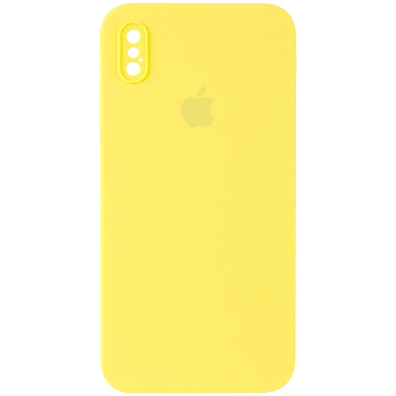 

Чехол Silicone Case Square с защитой камеры для Apple iPhone XS (5.8") (Желтый / Yellow), Жовтий / yellow