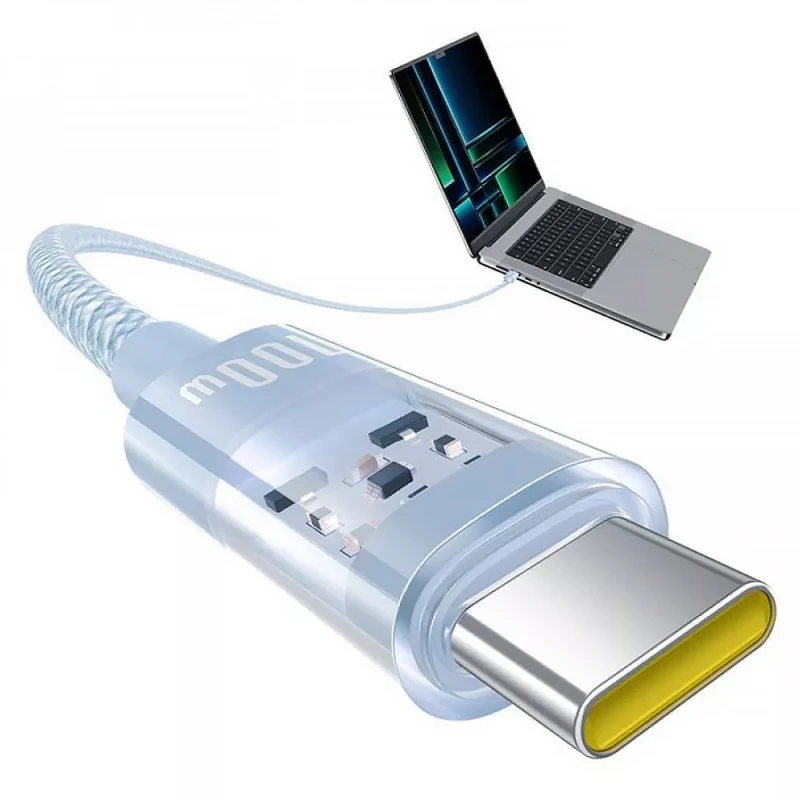 Дата кабель Baseus Gem Fast Charging Type-C to Type-C 100W (2m) (P10373000111-01) – Blue. Фото 4 з 6