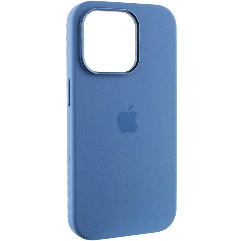 Чехол Silicone Case с металлическими кнопками для Apple iPhone 13 Pro Max (6.7") – Синий / Blue Jay. Фото 2 из 9