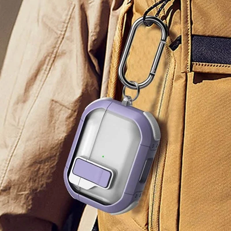 Футляр протиударний Locking Button для навушників Airpods Pro 2 / Pro – Light Purple. Фото 6 з 6