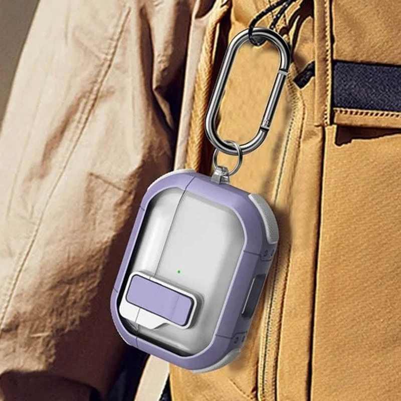 Футляр протиударний Locking Button для навушників Airpods Pro 3 – Light Purple. Фото 6 з 6