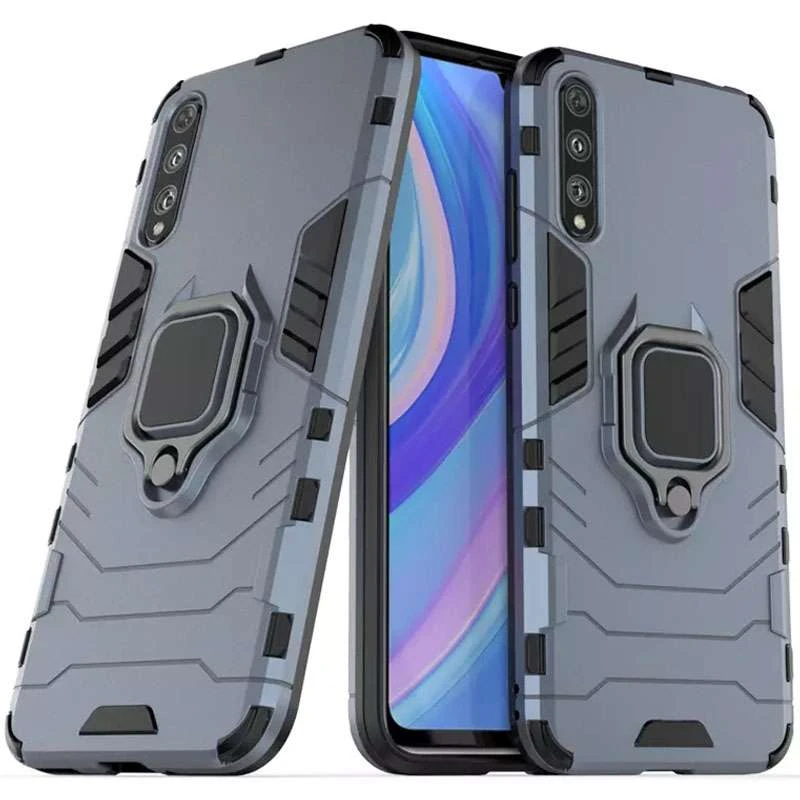 

Протиударний чохол Transformer з кільцем на Huawei Y8p (2020) / P Smart S (Сірий / Metal slate)