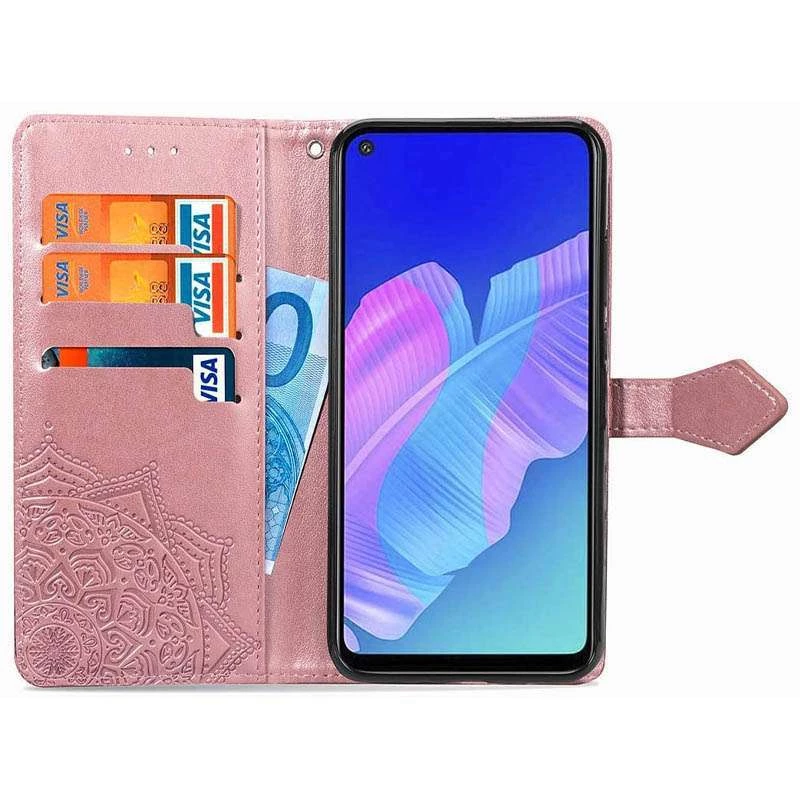 Шкіряний чохол-книжка Art Case з візитницею для Huawei Y6p – Рожевий. Фото 2 з 6