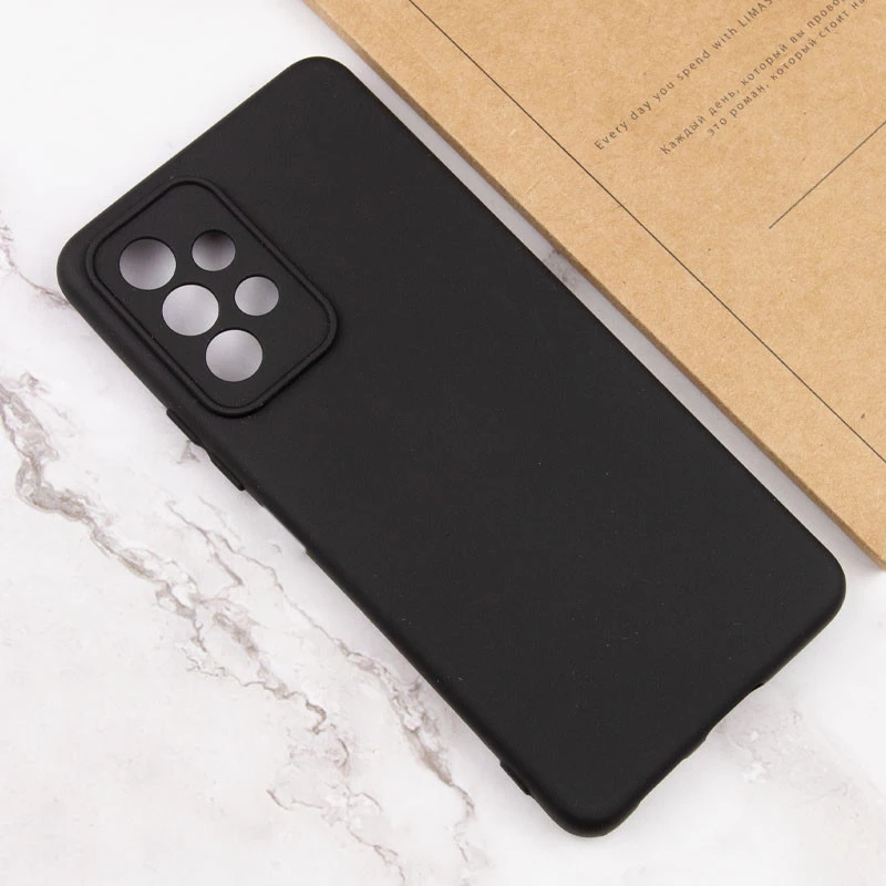 Цветной силиконовый чехол GETMAN с закрытой камерой на Samsung Galaxy A13 4G – Черный / Black. Фото 4 из 6