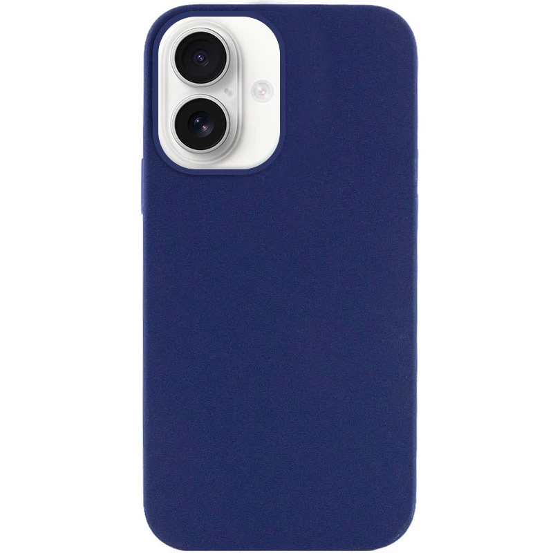 Чохол з закритим низом Silicone Case на Apple iPhone 16 – Синій / Deep navy. Фото 2 з 4